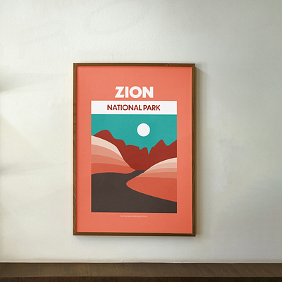 Zion National Park - Digital Print / Wall Art illustration national park national park illustration national park print national park wall art national parks national parks illustration national parks print national parks wall art outdoor outdoor brand outdoor design wall art zion zion national park zion wall art
