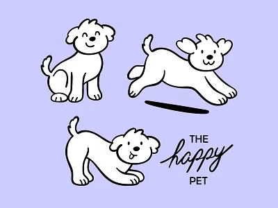 The Happy Pet branding cartoon character cute design dog flat graphic design illustration logo mascot minimal playful simple