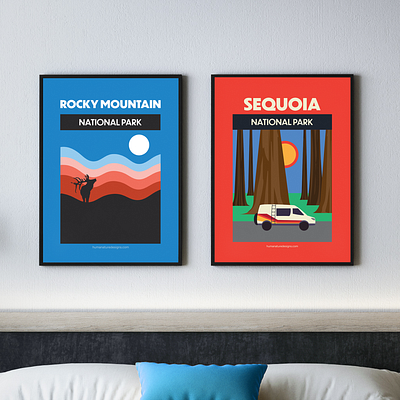 Sequoia + Rocky Mountain National Park Print - Digital Wall Art illustration national park national park illustration national park print national park wall art national parks national parks illustration national parks print national parks wall art outdoor outdoor illustration rocky mountain rocky mountain art rocky mountain illustration rocky mountain national park sequoia sequoia art sequoia illustration sequoia national park wall art
