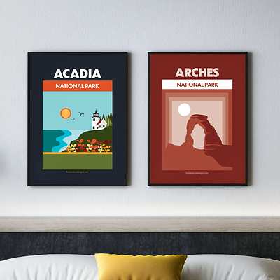 Arches + Acadia National Park Prints - Digital Wall Art acadia acadia illustration acadia national park acadia wall art arches arches illustration arches national park arches wall art national park national park illustration national park print national park wall art national parks national parks illustration national parks print national parks wall art outdoor illustration wall art