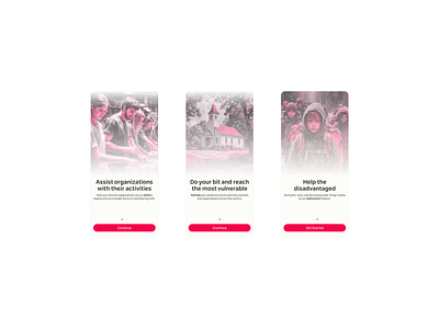 Onboarding flow. app donation flow ios mobile onboarding ui ux