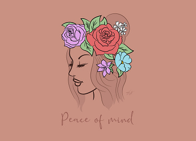 Peace of mind beauty characterart characterdesign design digitalart flowers graphic design graphic designer happiness illustration illustrator lady love mindset peace relax roses selfcare vector woman