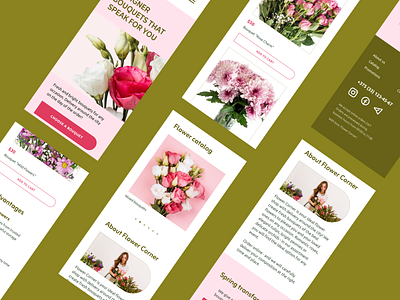 Mobile version "Flower Corner" designconcept designinspiration ecommerce flovershopdesign flower flowercorner flowerdesign mobile mobiledesign mobiletrend mobileversion onlineshop rose ui uidesign uiinspiration uitrends uxdesign uxui visualdesign