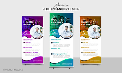 Creative Minimalist Healthcare Medical Rollup Banner Design creati rollup for medical events