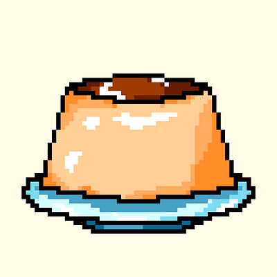 Pixel Pudding art cute delicious design dessert food game graphic design illustration logo pixel pudding sweet ui vector