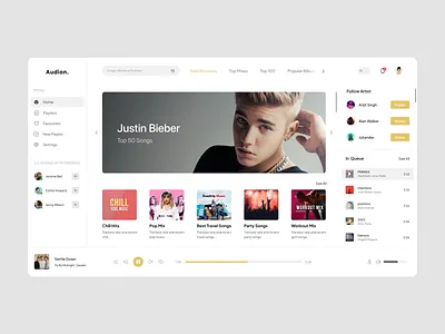 Audion Music Dashboard Landing Page UI 2d 3d animation branding creative dashboard dashboard animation dashboard design dashboard ui landing page minimal music animation music dashboard music player music ui design personal branding ui website website design website ui
