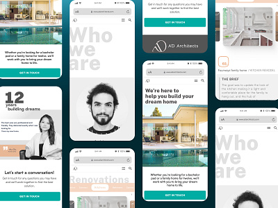 Architects Landing Page about us app design architecture e commerce figma home house ios landing page mobile app mobile web product design testimony turquoise ui design ux design web design