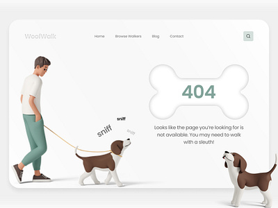 WoofWalk I Dog Walking App 404 animal branding design dog dribbble error illustration logo minimal playoff rebounf ui user interface ux walk web webdesign weekly