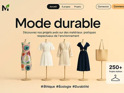 Landing page Mode branding graphic design landing page ui