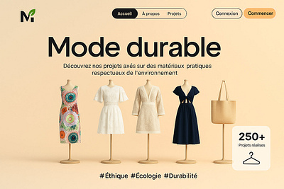 Landing page Mode branding graphic design landing page ui