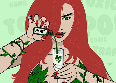 Poison woman characterart dangerous deadly design digitalart drinking facade fake false graphic design graphic designer illustration illustrator ivy lover poison scary smirk undercover vector