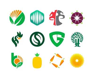 Agricultural Industry Logo Designs Folio. agriculture agronomy branding crops cultivation custom logo farming fertilizer greenhouse handmade harvest horticulture irrigation livestock minimal organic seeds simple soil tractor