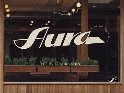 Aura _ logotype _ for sale aura authentic branding calligraphy custom flow fun idea identity lettering logo premium quality restaurant retro type unique vintage wordmark