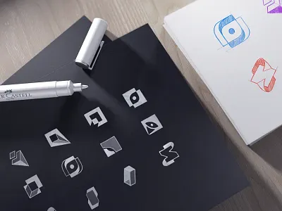 Sketching viewport app app logo brand brand identity branding drawing drylikov icons identity illustration illustrations logo logomark mark minimal paper set sketch symbol vector