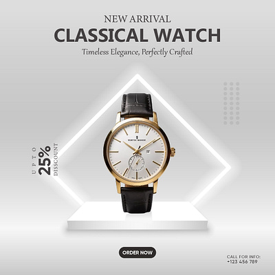 Elegant Watch Instagram Post Design for Premium Brand creative ad design digital ad design elegant design facebook ad fashion brand design high end design instagram ad design instagram post luxury watch design modern ad creative modern graphic design premium brand design product ad design product promotion social media ad social media design watch ad design watch brand post watch post design watch promotion