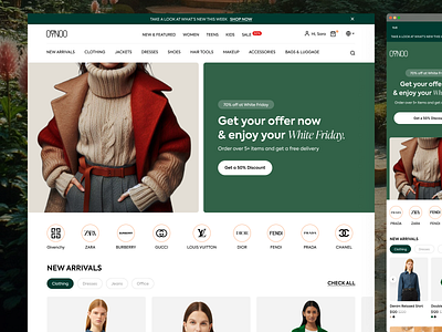 OYNOO | Fashion Store HP brands clothes desktop ecommerce fashion home page hp mobile product design responsive retail store ui design user experience visual design web design women