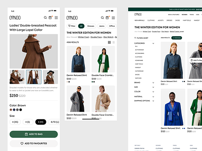 OYNOO | Responsive PDP & PLP clothes design desktop ecommerce fashion ios luxury mobile pdp plp product design product details page product listing page responsive retail shopping store ui design user experience web design