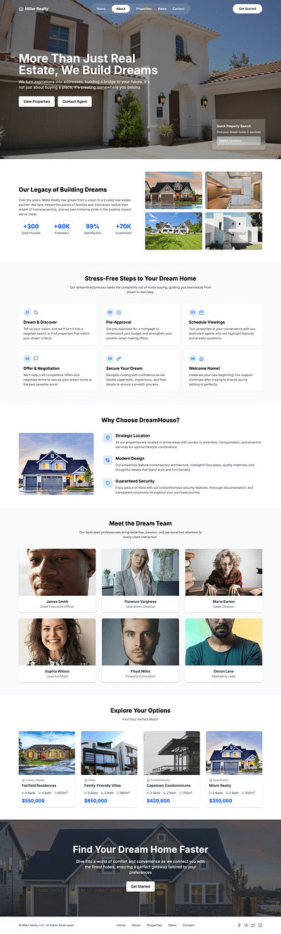 Real Estate Website branding business website company website design development landing page real estate real estate website small business small business website ui uiux ux web design web development website