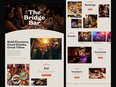 The Bridge Bar Landing Page bar landing page bar website beverages carousel food food website landing page section ui web web design website