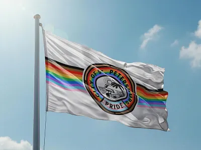 St. Pete Pride Flag badge city city hall flag florida gay lesbian lgbt lgbtq pride queer rainbow seal st pete st petersburg sunshine tampa transgender