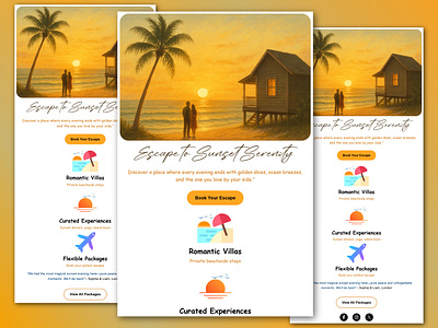 Custom Travel Email Template Newsletter Design. beach email layout couple travel email dribbble travel email marketing design email template email ui design hero image email html email design luxury travel email mobile friendly email newsletter design resort email campaign responsive email template romantic email layout romantic getaway design romantic newsletter romantic ui sunset email template travel email design vacation email template