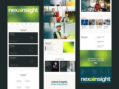 Corporate website for Nexainsight ai branding corporate design gradient grid identity minimal typography web web design