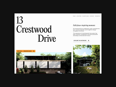 13 Crestwood Drive – Concept Architecture Website Hero design herosection webdesign website