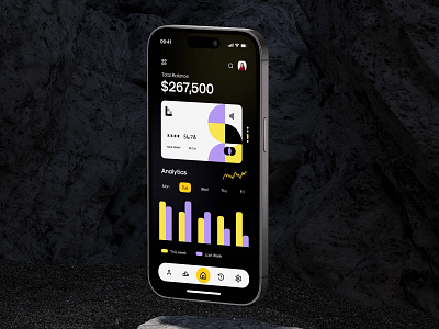 Finance Mobile App app clean creative dark dark theme design finance finance app finance mobile app graphic design interface minimal mobile mobile app mockup modern muhammad ali saas ui ux