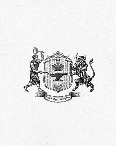 A crest illustration badge design hand drawn illustration logo vintage