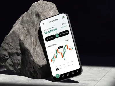 Crypto Mobile App android app clean creative crypto crypto wallet design graphic design interface layout minimal mobile mobile app mockup modern ui ux wallet