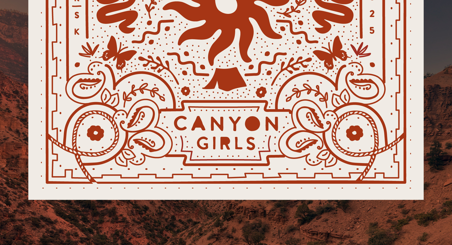 Canyon Girls Bandana 01 bandana desert grandcanyon illustration rim2rim