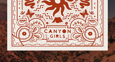 Canyon Girls Bandana 01 bandana desert grandcanyon illustration rim2rim