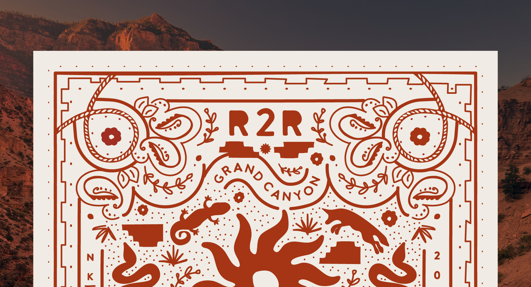 Canyon Girls Bandana 02 bandana desert grandcanyon illustration rim2rim