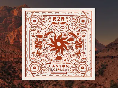 Canyon Girls Bandana 03 bandana desert grandcanyon illustration rim2rim
