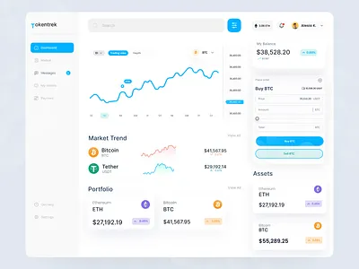 Trading Dashboard - TokenTrek crypto dashboard crypto ui design dashboard dashboard design dashboard ui dashboard ui design modern dashboard design saas saas design trading trading app design trading dashboard trading dashboard design trading saas design trading ui trendy ui 2025 web3 web3 app webapp design