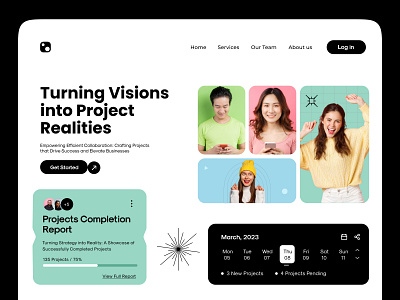 Project Management Website caleder clean design finance graphic design home page interface landing landing page layout minimal modern muhammad ali project project management saas ui ux web website