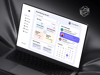 Task Management Dashboard branding clean creative dashboard design graphic design interface landing page layout minimal mockup modern muhammad ali project task management task management dashboard ui unique ux website