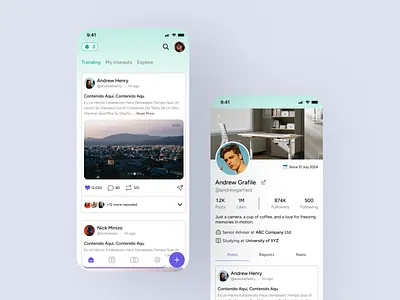 Social Media Mobile App Exploration app app ui design mobile mobile app mobile app ui networking app social app social design social media social media design social media mobile social media mobile app design social ui ui ux