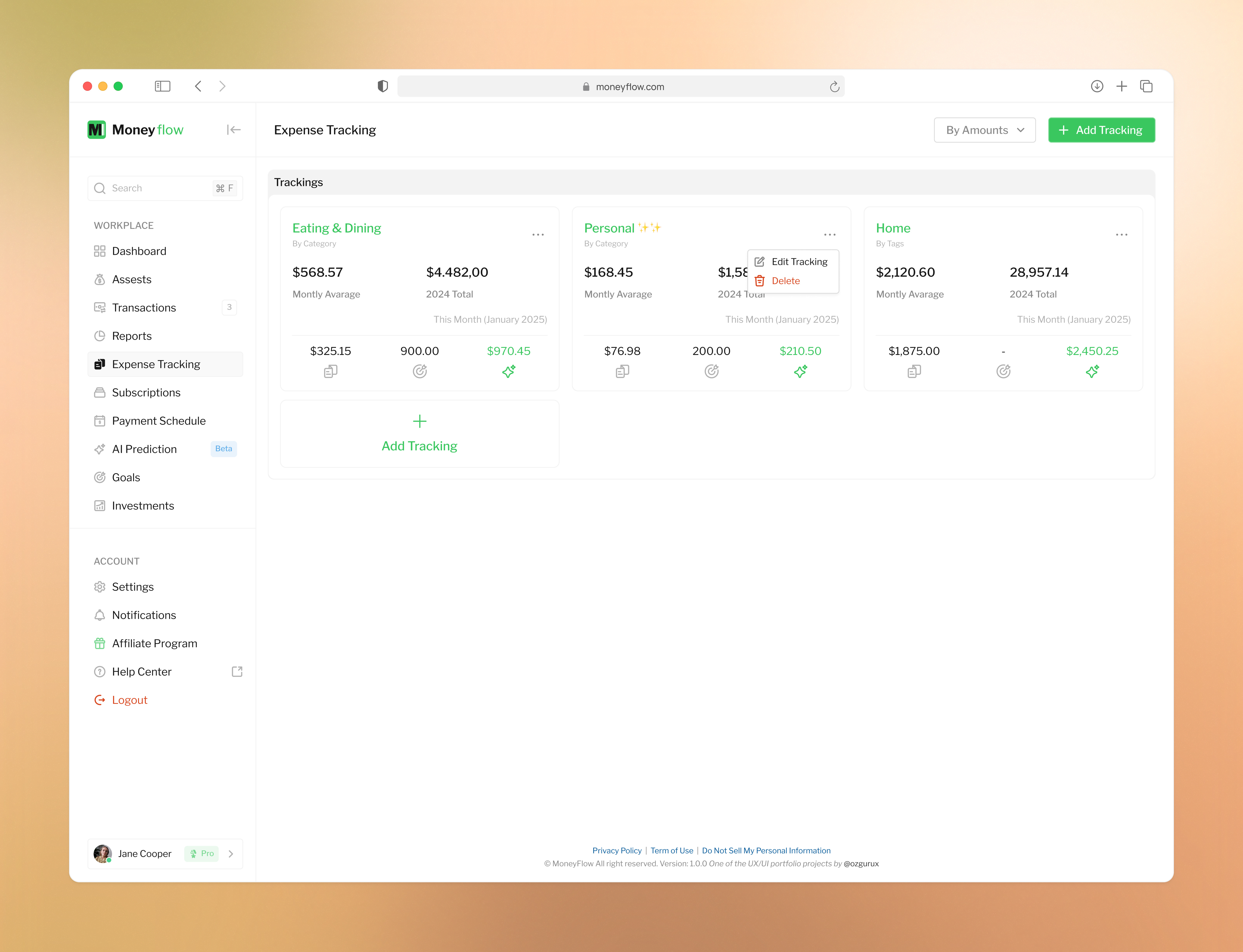Personal Finance Management Platform, Dashboard, Expense Track case study cash flow dashboard earning expense finance ui finance ux fintech investment landing page money payment portolio reports ui ui design ux ux case study ux design