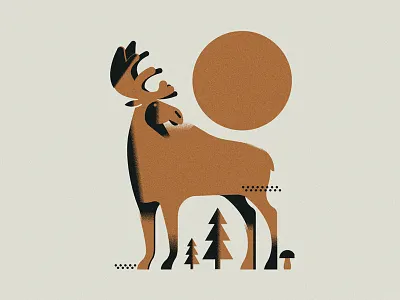 Nature always amoose me (PSE ‘25) animals character design editorial grain graphic design illustration