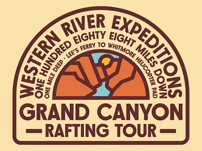 Grand Canyon adventure badge badge grand canyon illustration logo outdoors patch rafting retro vintage wilderness