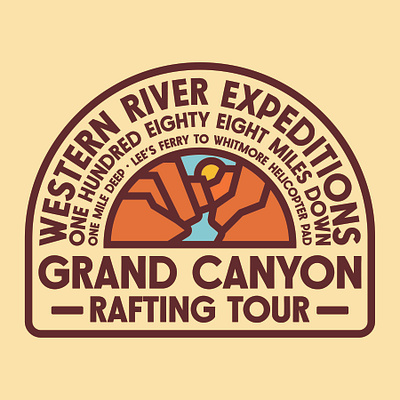 Grand Canyon adventure badge badge grand canyon illustration logo outdoors patch rafting retro vintage wilderness