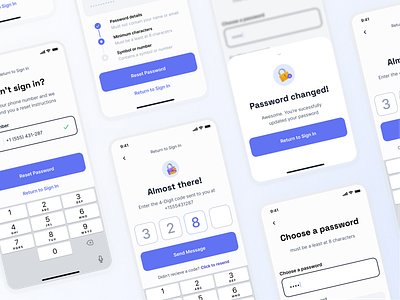 Forgot Password Screens app design forgot form ios iox log in login new password password registration reset reset password sign up signin start screen terms of service ui ux