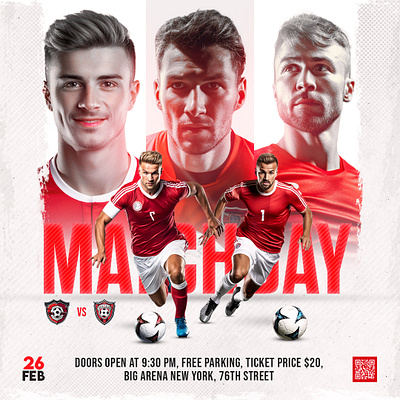 Photoshop Sports PSD Template For Football Promotion banner branding design football poster graphic design illustration instagram post design photosh poster poster design poster template social media social media kit social media post design sports sports poster template photoshop trophy
