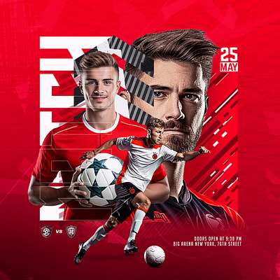 Photoshop Sports PSD Template For Football Promotion template photoshop