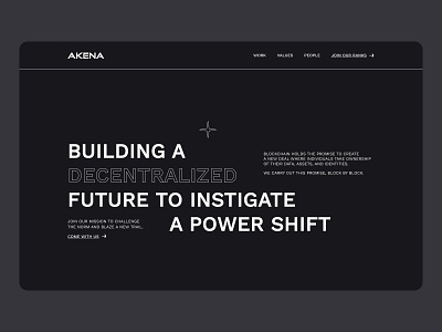 AKENA Blockchain Development Company bitcoin black and white blockchain branding crypto crypto art crypto website cryptocurrency design ethereum figma finance graphic design hubspot landing page minimalistic ui ux webdesign website