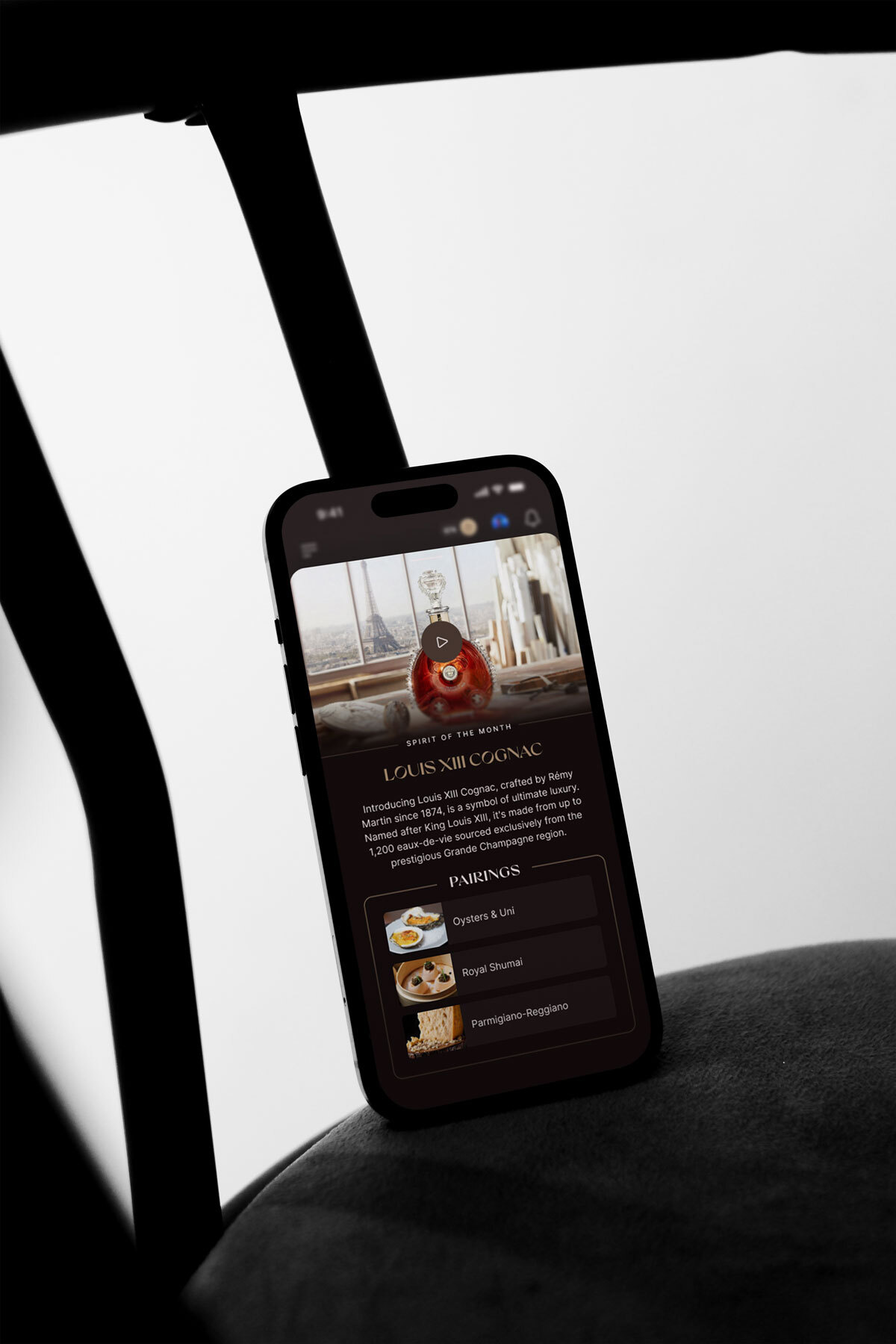 Drawer Modal UI app brand branding drink food identity ios restaurant wine