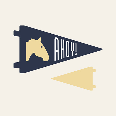 Horse Ahoy Pennant font horse icon illustration pennant symbols type