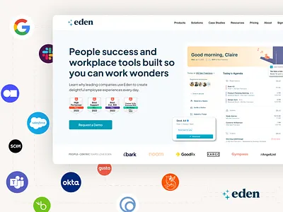 People Success & Workplace Software - Website case studies clean website design desk booking homepage hr software landing page office management product suite room scheduling software startup tech ui ux webflow website design workplace workplace management