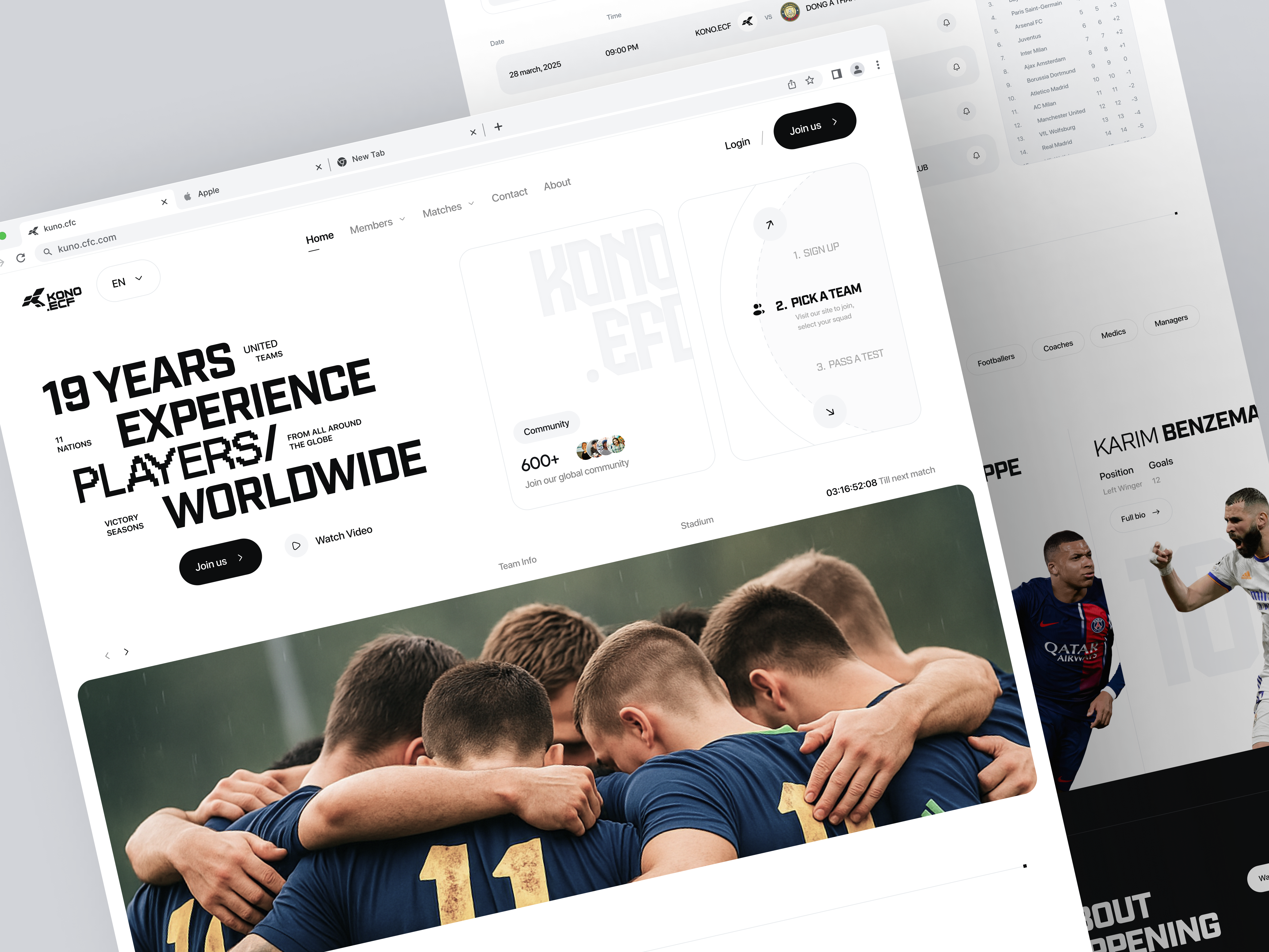Soccer Club Landing Page clean club fifa football football club interface landing landing page match minimal product soccer soccer club team ui ui design ux web web design website